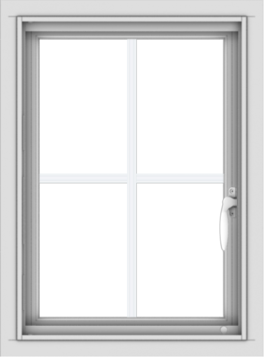 WDMA 18x24 (17.5 x 23.5 inch) Vinyl uPVC White Push out Casement Window with Colonial Grids