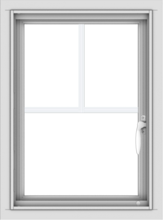 WDMA 18x24 (17.5 x 23.5 inch) Vinyl uPVC White Push out Casement Window with Fractional Grilles