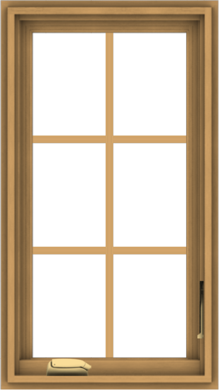 WDMA 18x32 (17.5 x 31.5 inch) Pine Wood Dark Grey Aluminum Crank out Casement Window with Colonial Grids