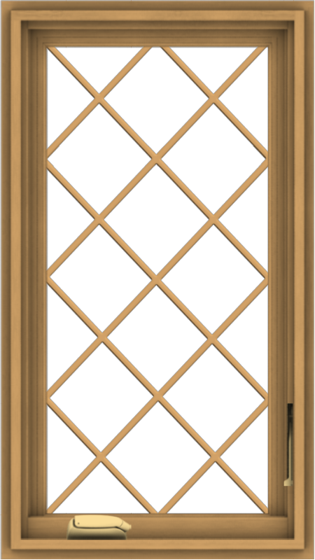 WDMA 18x32 (17.5 x 31.5 inch) Pine Wood Dark Grey Aluminum Crank out Casement Window  with Diamond Grills