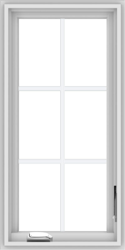 WDMA 18x36 (17.5 x 35.5 inch) White Vinyl uPVC Crank out Casement Window with Colonial Grids