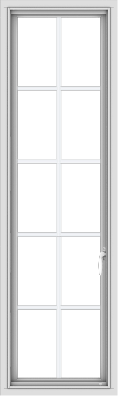 WDMA 18x60 (17.5 x 59.5 inch) White Vinyl uPVC Push out Casement Window with Colonial Grids