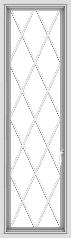 WDMA 18x60 (17.5 x 59.5 inch) White Vinyl uPVC Push out Casement Window without Grids with Diamond Grills