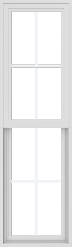 WDMA 18x60 (17.5 x 59.5 inch) Vinyl uPVC White Single Hung Double Hung Window with Colonial Grids Exterior