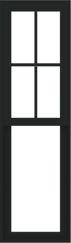 WDMA 18x60 (17.5 x 59.5 inch) Vinyl uPVC Black Single Hung Double Hung Window with Prairie Grids Interior