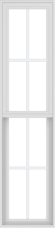 WDMA 18x72 (17.5 x 71.5 inch) Vinyl uPVC White Single Hung Double Hung Window with Colonial Grids Exterior