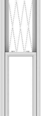 WDMA 20x114 (19.5 x 113.5 inch)  Aluminum Single Double Hung Window with Diamond Grids