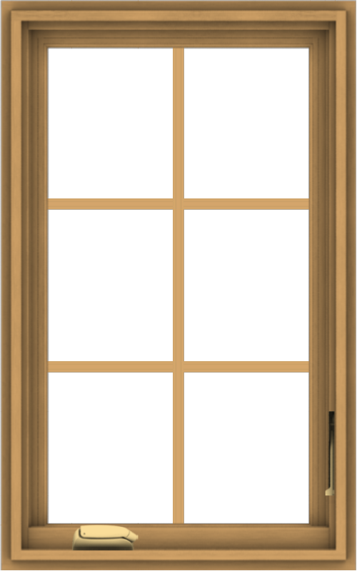 WDMA 20x32 (19.5 x 31.5 inch) Pine Wood Dark Grey Aluminum Crank out Casement Window with Colonial Grids