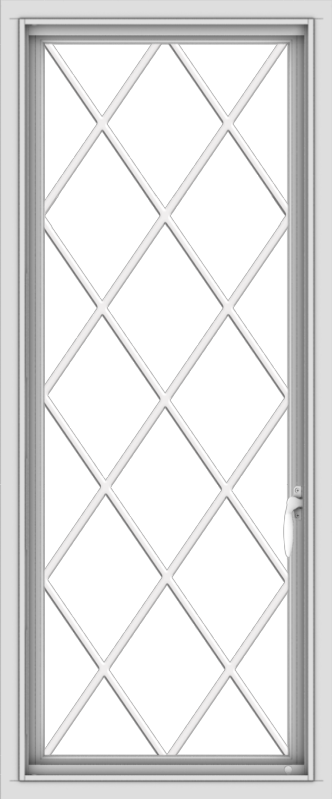 WDMA 20x48 (19.5 x 47.5 inch) uPVC Vinyl White push out Casement Window without Grids with Diamond Grills