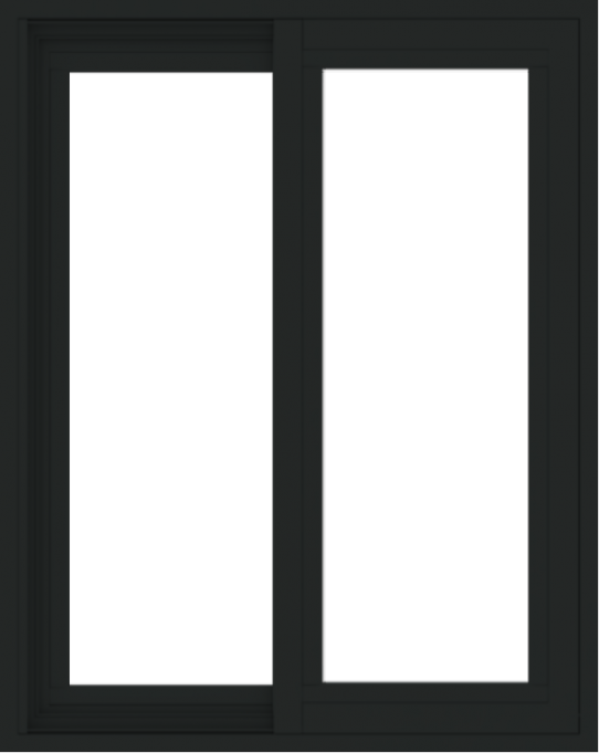WDMA 24x30 (23.5 x 29.5 inch) Vinyl uPVC Black Slide Window without Grids Exterior