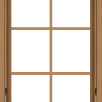 WDMA 24x36 (23.5 x 35.5 inch) Oak Wood Dark Brown Bronze Aluminum Crank out Awning Window with Colonial Grids Interior
