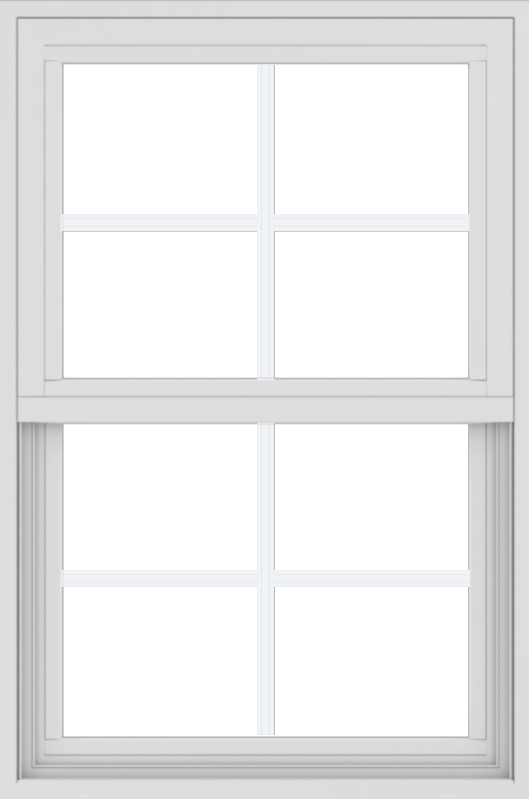 WDMA 24x36 (17.5 x 35.5 inch) Vinyl uPVC White Single Hung Double Hung Window with Colonial Grids Exterior