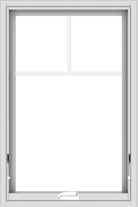 WDMA 24x36 (23.5 x 35.5 inch) White Vinyl uPVC Crank out Awning Window with Fractional Grilles