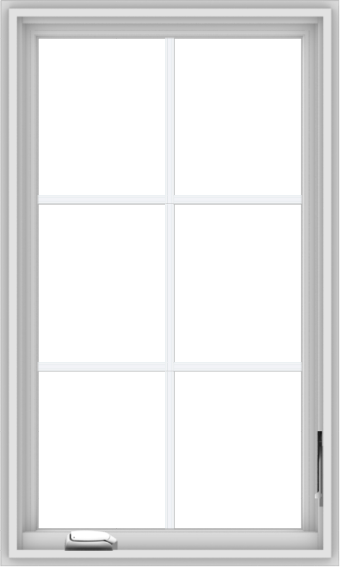 WDMA 24x40 (23.5 x 39.5 inch) White Vinyl uPVC Crank out Casement Window with Colonial Grids
