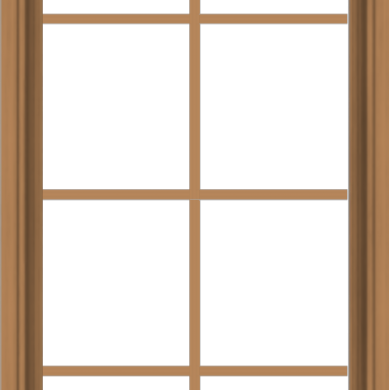 WDMA 24x48 (23.5 x 47.5 inch) Oak Wood Dark Brown Bronze Aluminum Crank out Awning Window with Colonial Grids Interior