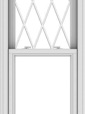 WDMA 24x66 (23.5 x 65.5 inch)  Aluminum Single Double Hung Window with Diamond Grids