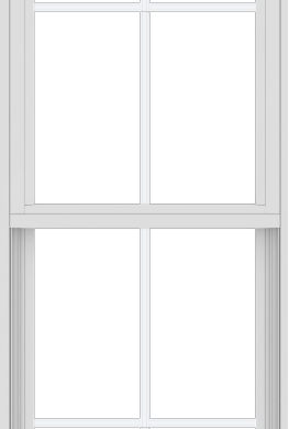 WDMA 24x72 (17.5 x 71.5 inch) Vinyl uPVC White Single Hung Double Hung Window with Colonial Grids Exterior
