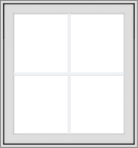 WDMA 28x30 (27.5 x 29.5 inch) White Vinyl uPVC Crank out Awning Window with Colonial Grids Exterior