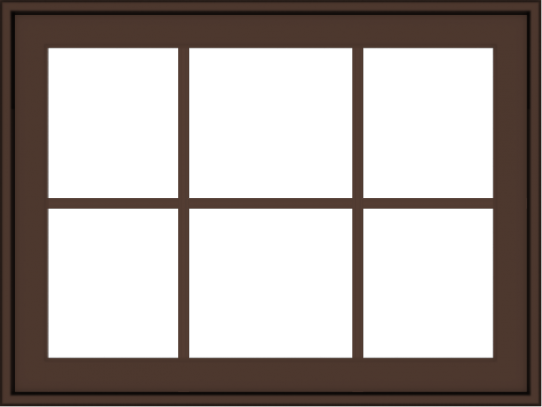 WDMA 32x24 (31.5 x 23.5 inch) Oak Wood Dark Brown Bronze Aluminum Crank out Awning Window with Colonial Grids Exterior