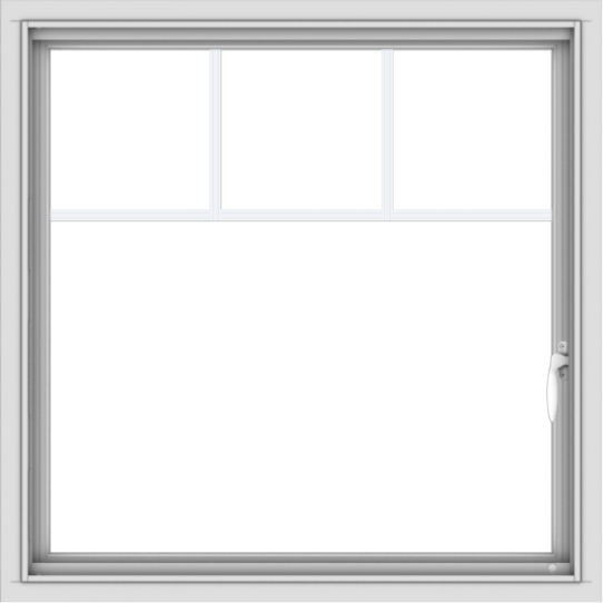 WDMA 32x32 (31.5 x 31.5 inch) White uPVC Vinyl Push out Casement Window with Fractional Grilles