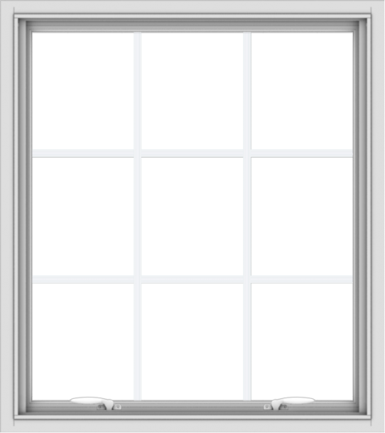 WDMA 32x36 (31.5 x 35.5 inch) White uPVC Vinyl Push out Awning Window with Colonial Grids Interior