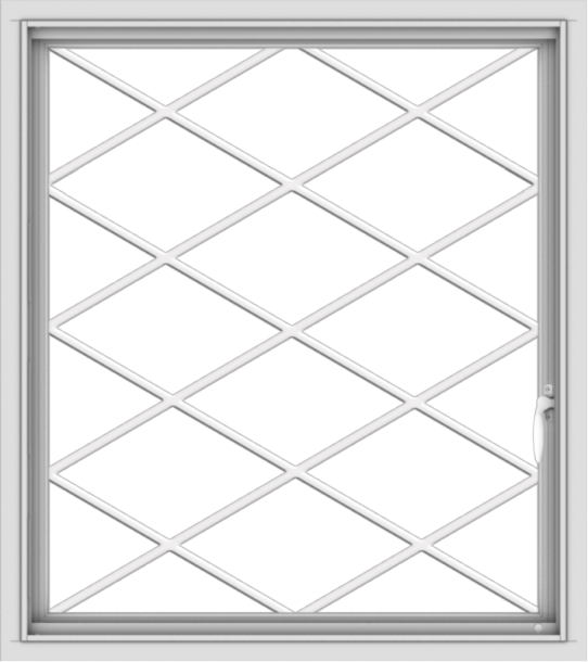 WDMA 32x36 (31.5 x 35.5 inch) White uPVC Vinyl Push out Casement Window without Grids with Diamond Grills