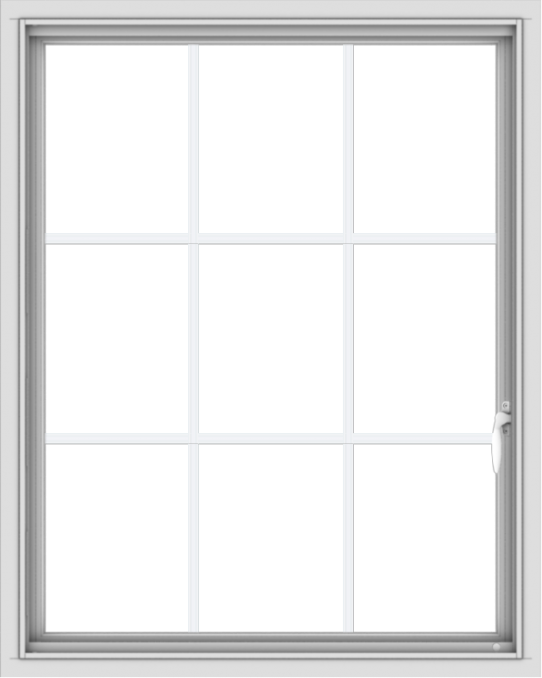 WDMA 32x40 (31.5 x 39.5 inch) White uPVC Vinyl Push out Casement Window without Grids