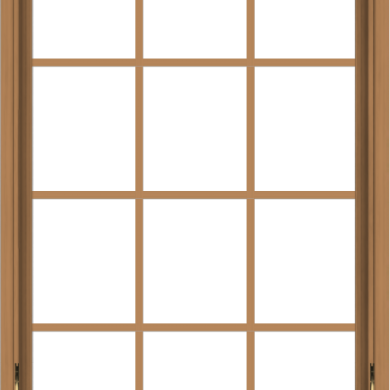 WDMA 32x48 (31.5 x 47.5 inch) Oak Wood Dark Brown Bronze Aluminum Crank out Awning Window with Colonial Grids Interior