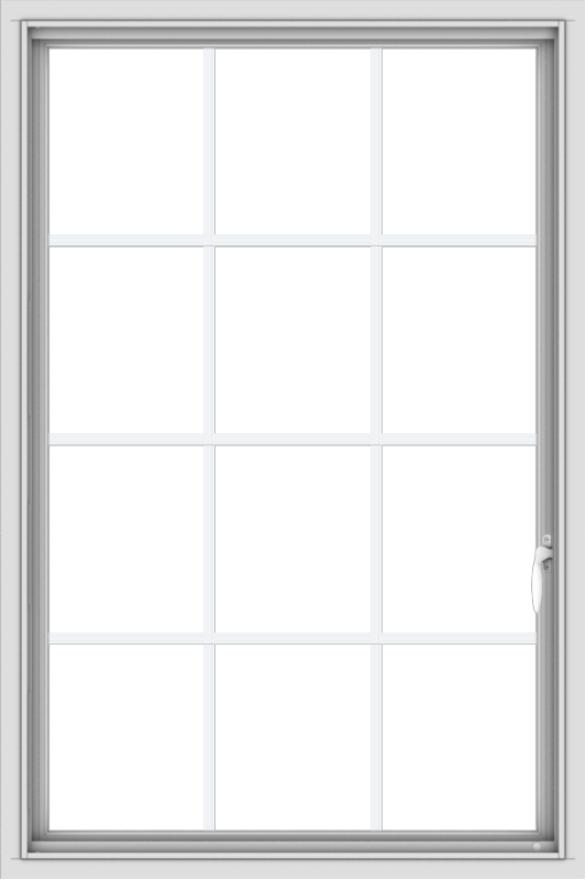 WDMA 32x48 (31.5 x 47.5 inch) White uPVC Vinyl Push out Casement Window without Grids