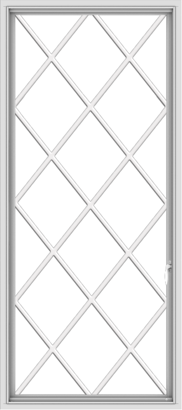 WDMA 32x72 (31.5 x 71.5 inch) White uPVC Vinyl Push out Casement Window without Grids with Diamond Grills