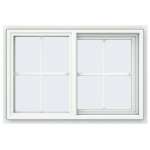 36×24 35.5×23.5 White Vinyl Sliding Window With Colonial Grids Grilles ...