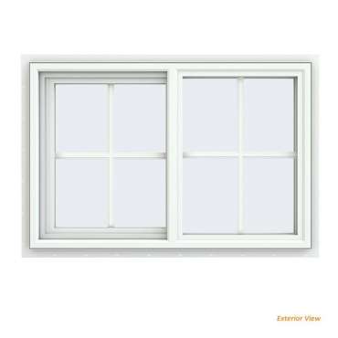 36×24 35.5×23.5 White Vinyl Sliding Window With Colonial Grids Grilles ...