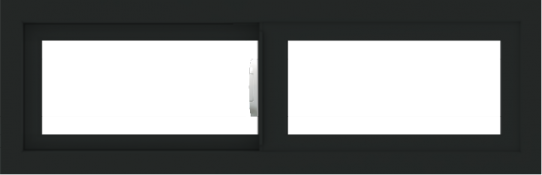 WDMA 36x12 (35.5 x 11.5 inch) Vinyl uPVC Black Slide Window without Grids Interior