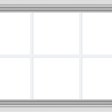 WDMA 36x24 (35.5 x 23.5 inch) White uPVC Vinyl Push out Casement Window with Colonial Grids Interior
