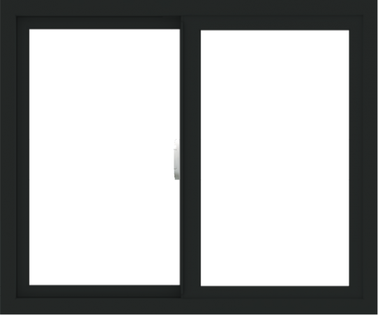 WDMA 36x30 (35.5 x 29.5 inch) Vinyl uPVC Black Slide Window without Grids Interior