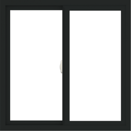 WDMA 36x36 (35.5 x 35.5 inch) Vinyl uPVC Black Slide Window without Grids Interior