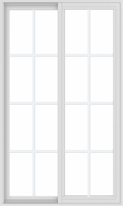 WDMA 36x60 (35.5 x 59.5 inch) Vinyl uPVC White Slide Window with Colonial Grids Exterior