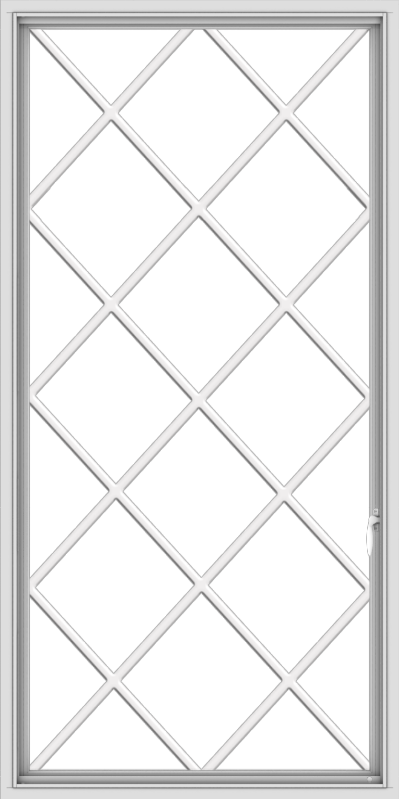 WDMA 36x72 (35.5 x 71.5 inch) White uPVC Vinyl Push out Casement Window without Grids with Diamond Grills