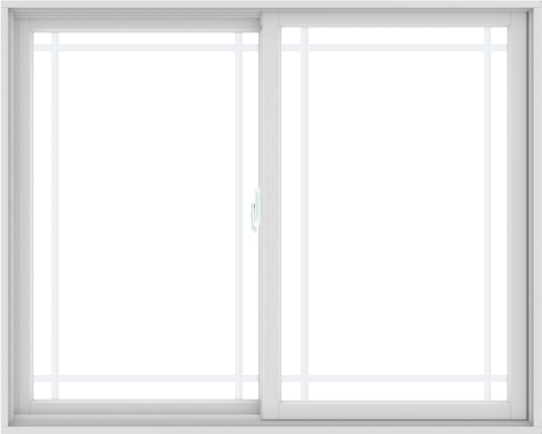WDMA 60X48 (59.5 x 47.5 inch) White uPVC/Vinyl Sliding Window with Prairie Grilles