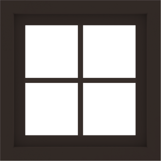 WDMA 24x24 (23.5 x 23.5 inch) Dark Bronze Aluminum Picture Window with Colonial Grilles