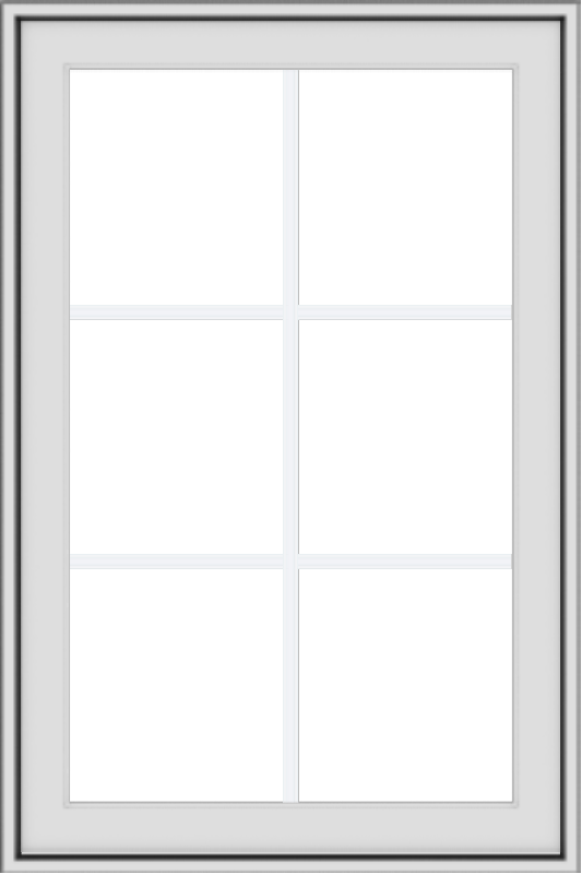 WDMA 24x36 (23.5 x 35.5 inch) black uPVC/Vinyl Push out Awning Window with Colonial Grilles Interior