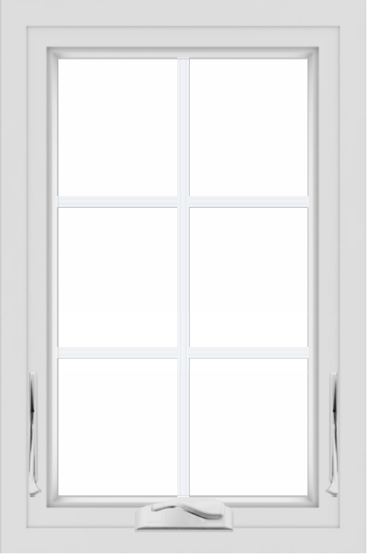 WDMA 24x36 (23.5 x 35.5 inch) black uPVC/Vinyl Crank out Awning Window with Colonial Grilles Interior