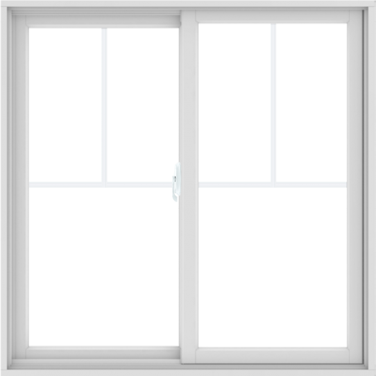WDMA 48X48 (47.5 x 47.5 inch) White uPVC/Vinyl Sliding Window with Fractional Grilles