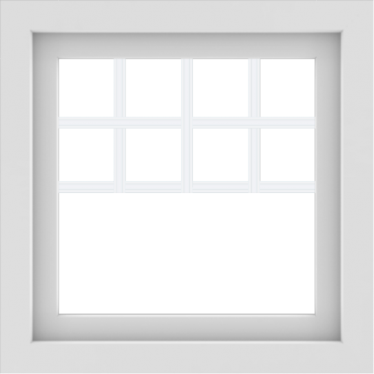 WDMA 24x24 (23.5 x 23.5 inch) White Aluminum Picture Window with Top Colonial Grids