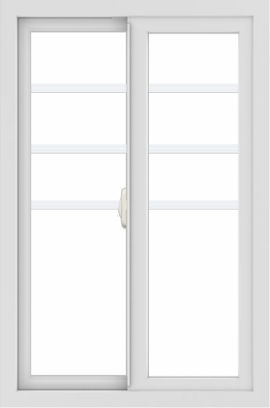 WDMA 24x36 (23.5 x 35.5 inch) black uPVC/Vinyl Slide Window with Top Colonial Grids Interior