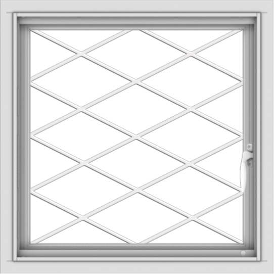 WDMA 24x24 (23.5 x 23.5 inch) White uPVC/Vinyl Push out Casement Window with Diamond Grids