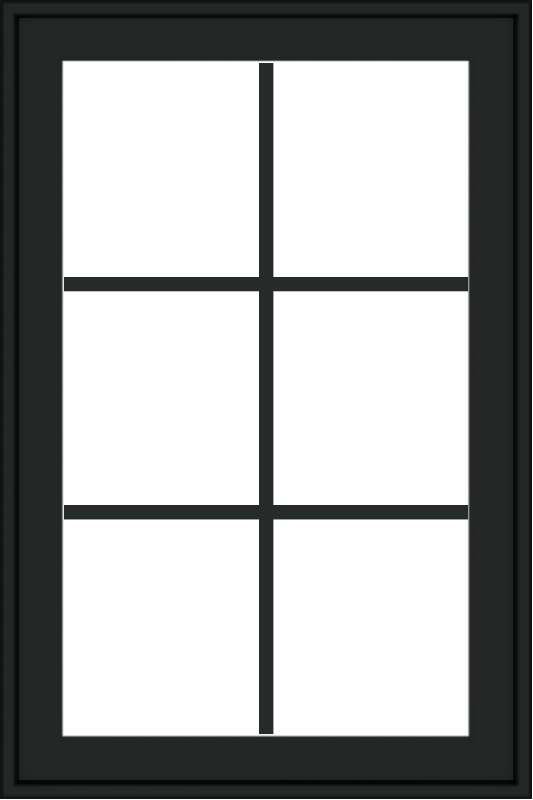WDMA 24x36 (23.5 x 35.6 inch) black uPVC/Vinyl Push out Awning Window with Colonial Grilles Exterior