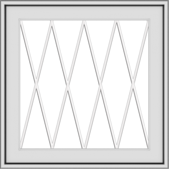 WDMA 24x24 (23.5 x 23.5 inch) White uPVC/Vinyl Push out Awning Window with Diamond Grids