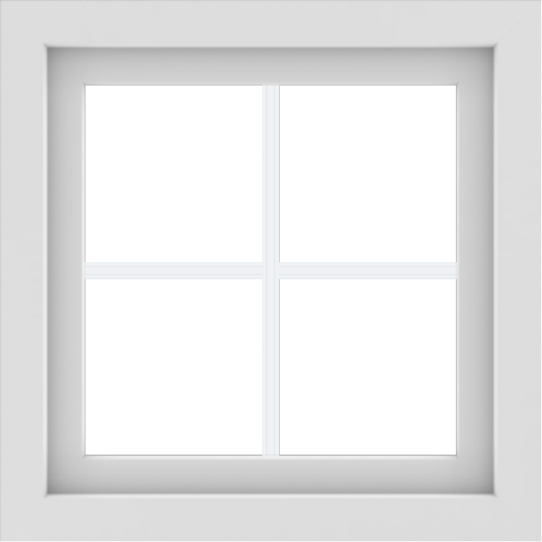 WDMA 24x24 (23.5 x 23.5 inch) White Aluminum Picture Window with Colonial Grilles