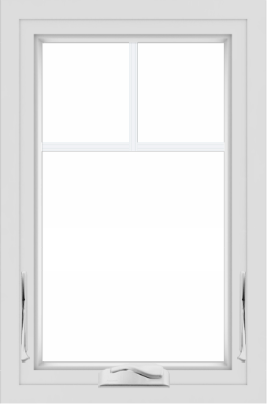 WDMA 24x36 (23.5 x 35.5 inch) black uPVC/Vinyl Crank out Awning Window with Fractional Grilles Interior